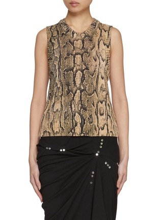 Main View - Click To Enlarge - DRIES VAN NOTEN - Tamba Snake Print Knit Top