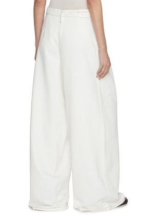 Back View - Click To Enlarge - DRIES VAN NOTEN - Pleated Wide Leg Light Wash Jeans