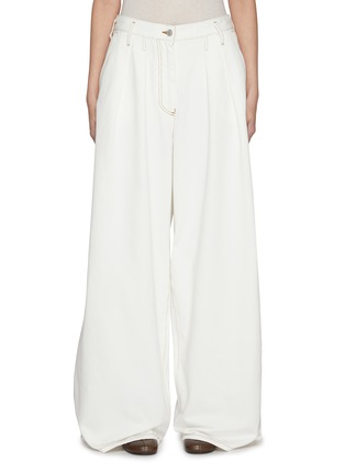 Main View - Click To Enlarge - DRIES VAN NOTEN - Pleated Wide Leg Light Wash Jeans