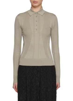 Main View - Click To Enlarge - DRIES VAN NOTEN - Touria Spread Collar Cotton Polo Shirt