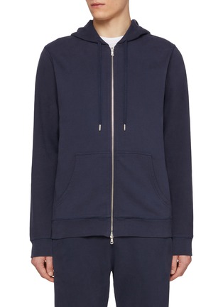 Main View - Click To Enlarge - SUNSPEL - Loopback Zip Up Cotton Hoodie