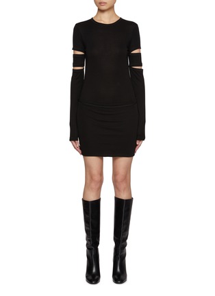 Main View - Click To Enlarge - HELMUT LANG - Slash Long Sleeve Dress