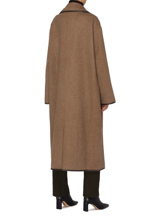 Back View - Click To Enlarge - TOTEME - Clasp Leather Trimming Coat