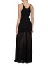 Back View - Click To Enlarge - TOTEME - Half-Sheer Evening Tank Dress