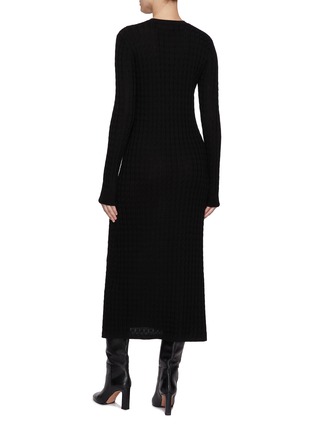 Back View - Click To Enlarge - TOTEME - Cable Knit Wool Dress