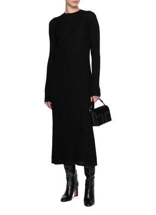 Figure View - Click To Enlarge - TOTEME - Cable Knit Wool Dress