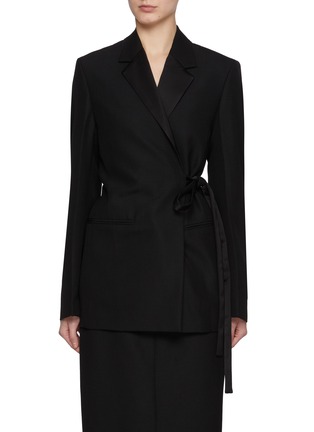 Main View - Click To Enlarge - TOTEME - Satin Lapel Wrap Blazer