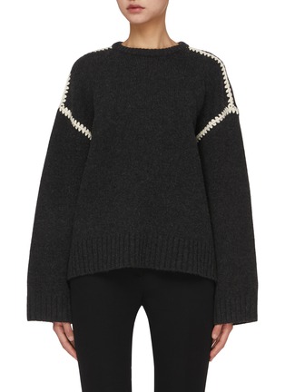 Main View - Click To Enlarge - TOTEME - Embroidered Wool Cashmere Cotton Sweater