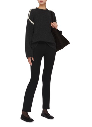 Figure View - Click To Enlarge - TOTEME - Embroidered Wool Cashmere Cotton Sweater