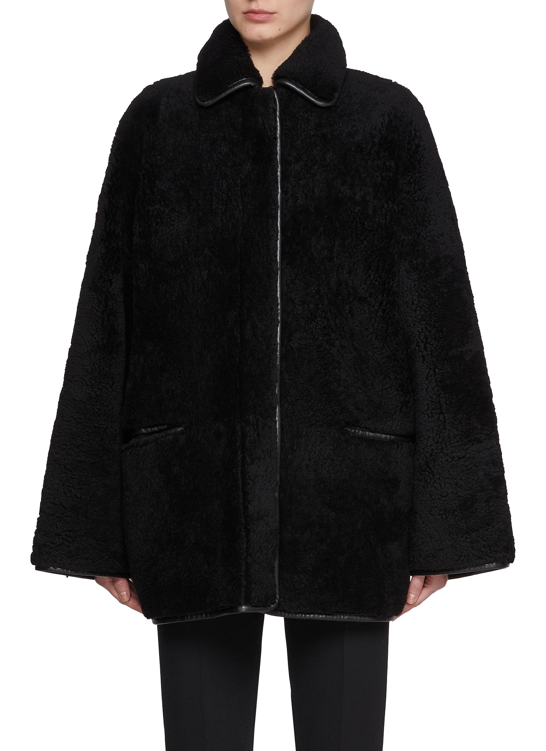 [Haag]a bear shearling coat (black)★韓国人気 Cinched Shearling Jacket – La Garçonne