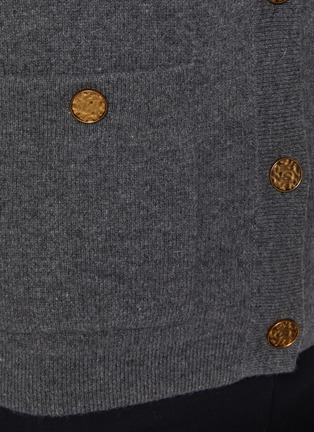  - TOTEME - Crewneck Hammered Button Wool Cashmere Blend Cardigan