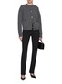 Figure View - Click To Enlarge - TOTEME - Crewneck Hammered Button Wool Cashmere Blend Cardigan