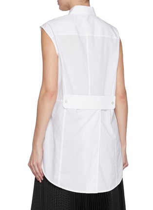 Back View - Click To Enlarge - HELMUT LANG - Sleeveless Apex Tail Cotton Shirt