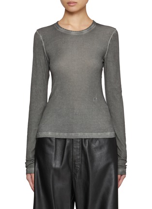 Main View - Click To Enlarge - HELMUT LANG - Garment Dyed Long Sleeve Cotton T-shirt