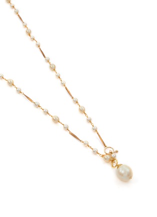 Detail View - Click To Enlarge - MONSHIRO - Glass Pearl Bar Chain Long Necklace