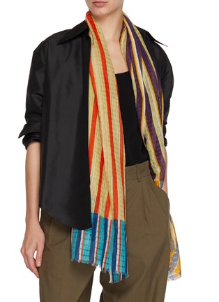 Figure View - Click To Enlarge - ÉPICE - Striped Cotton Silk Stole
