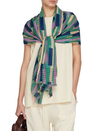 Figure View - Click To Enlarge - ÉPICE - Geometric Print Cotton Silk Stole