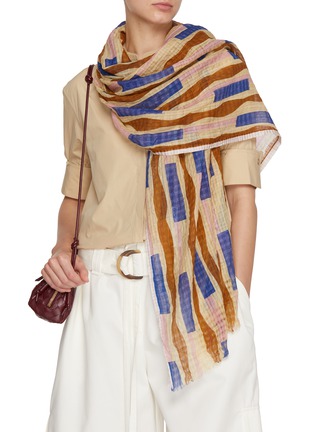 Figure View - Click To Enlarge - ÉPICE - Geometric Print Cotton Silk Stole