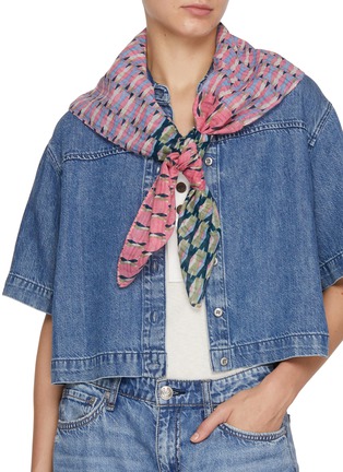 Figure View - Click To Enlarge - ÉPICE - Geometric Print Cotton Silk Square Bandana