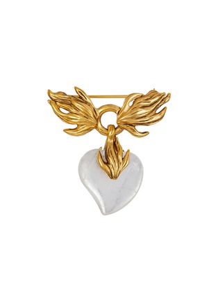 Main View - Click To Enlarge - GOOSSENS - Coeur Précieux Heart Gold Plated Brooch