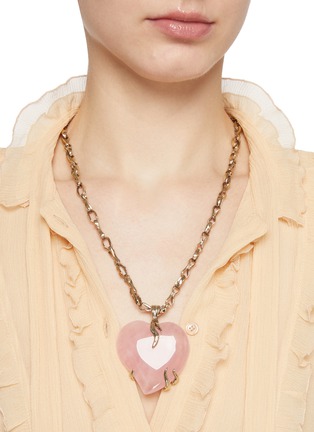 Figure View - Click To Enlarge - GOOSSENS - Coeur Précieux Heart Gold Plated Necklace