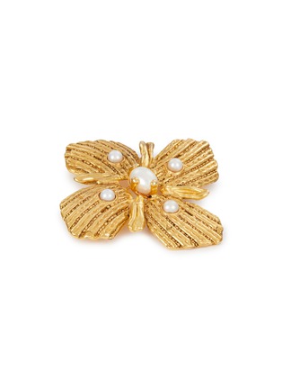 Detail View - Click To Enlarge - GOOSSENS - Gold Plated Pearl Brooch