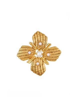 Main View - Click To Enlarge - GOOSSENS - Gold Plated Pearl Brooch