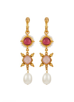 Main View - Click To Enlarge - GOOSSENS - Venise Gold Plated Pendant Earrings