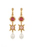 Main View - Click To Enlarge - GOOSSENS - Venise Gold Plated Pendant Earrings