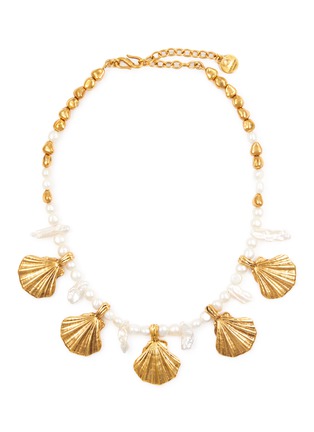 Main View - Click To Enlarge - GOOSSENS - Gold Plated Pearl Necklace