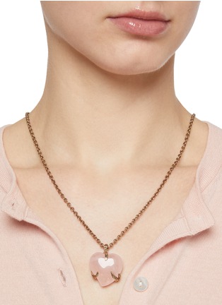 Figure View - Click To Enlarge - GOOSSENS - Coeur Précieux Heart Gold Plated Necklace