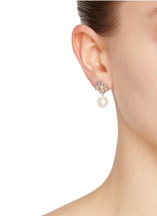 Figure View - Click To Enlarge - SSIL - Silver Gold-and-Rhodium-Plated Earrings