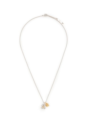 Main View - Click To Enlarge - SSIL - Clover Rhodium Gold Plated Brass Necklace