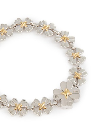 Detail View - Click To Enlarge - SSIL - Clover Rhodium Gold Pearl Bracelet