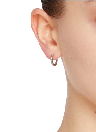 Front View - Click To Enlarge - SSIL - Clover Rhodium Gold Plated Drop Earring