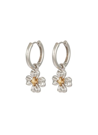 Main View - Click To Enlarge - SSIL - Clover Rhodium Gold Plated Drop Earring