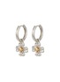 Main View - Click To Enlarge - SSIL - Clover Rhodium Gold Plated Drop Earring