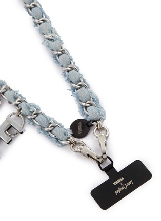 Detail View - Click To Enlarge - VENNA - Love Denim On Chain Phone Strap