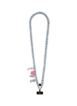 Main View - Click To Enlarge - VENNA - Love Denim On Chain Phone Strap