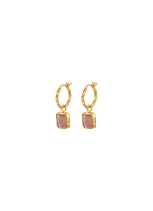 Main View - Click To Enlarge - MISSOMA - Pyramid Rhodochrosite Mini Drop Charm 18K Gold Plated Sterling Silver Earrings