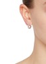 Figure View - Click To Enlarge - MISSOMA - Tennis Rhodium Plated Sterling Silver Small Hoop Earrings