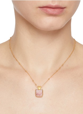 Figure View - Click To Enlarge - MISSOMA - Rhodochrosite Lena Charm 18K Gold Plated Sterling Silver Necklace