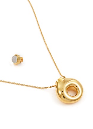 Detail View - Click To Enlarge - MISSOMA - 18K Gold Plated Brass Mother of Pearl Donut Bottle Pendant Necklace