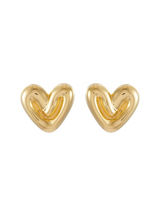 Main View - Click To Enlarge - MISSOMA - 18K Gold Plated Brass Puffy Heart Stud Earrings