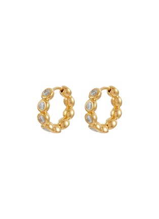 Main View - Click To Enlarge - MISSOMA - 18K Gold Plated Sterling Silver Tennis Small Hoop Earrings