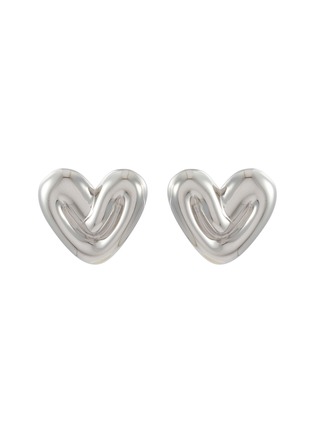 Main View - Click To Enlarge - MISSOMA - Rhodium Plated Brass Puffy Heart Stud Earrings