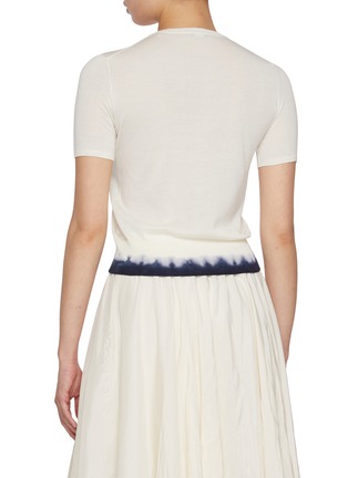 Back View - Click To Enlarge - JOSEPH - Gradient Hem Cropped Knitted Silk Cotton Top