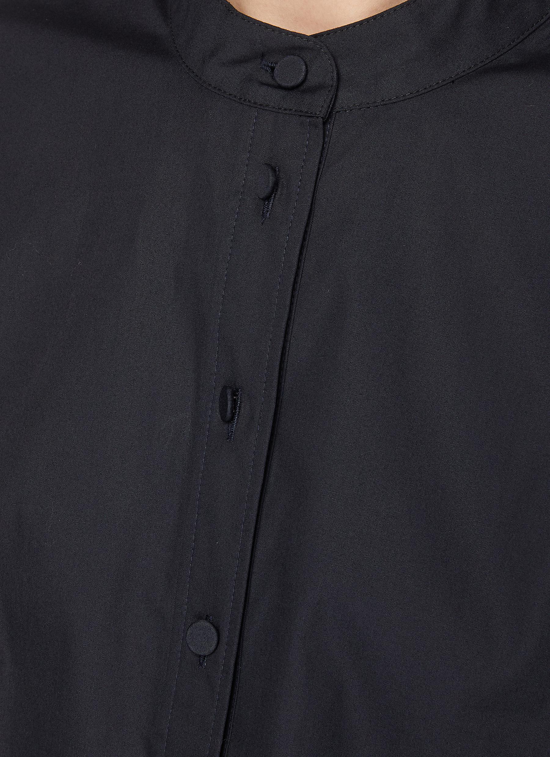 Congo Elbow Sleeve Cotton Poplin Blouse - Thumbnail 4