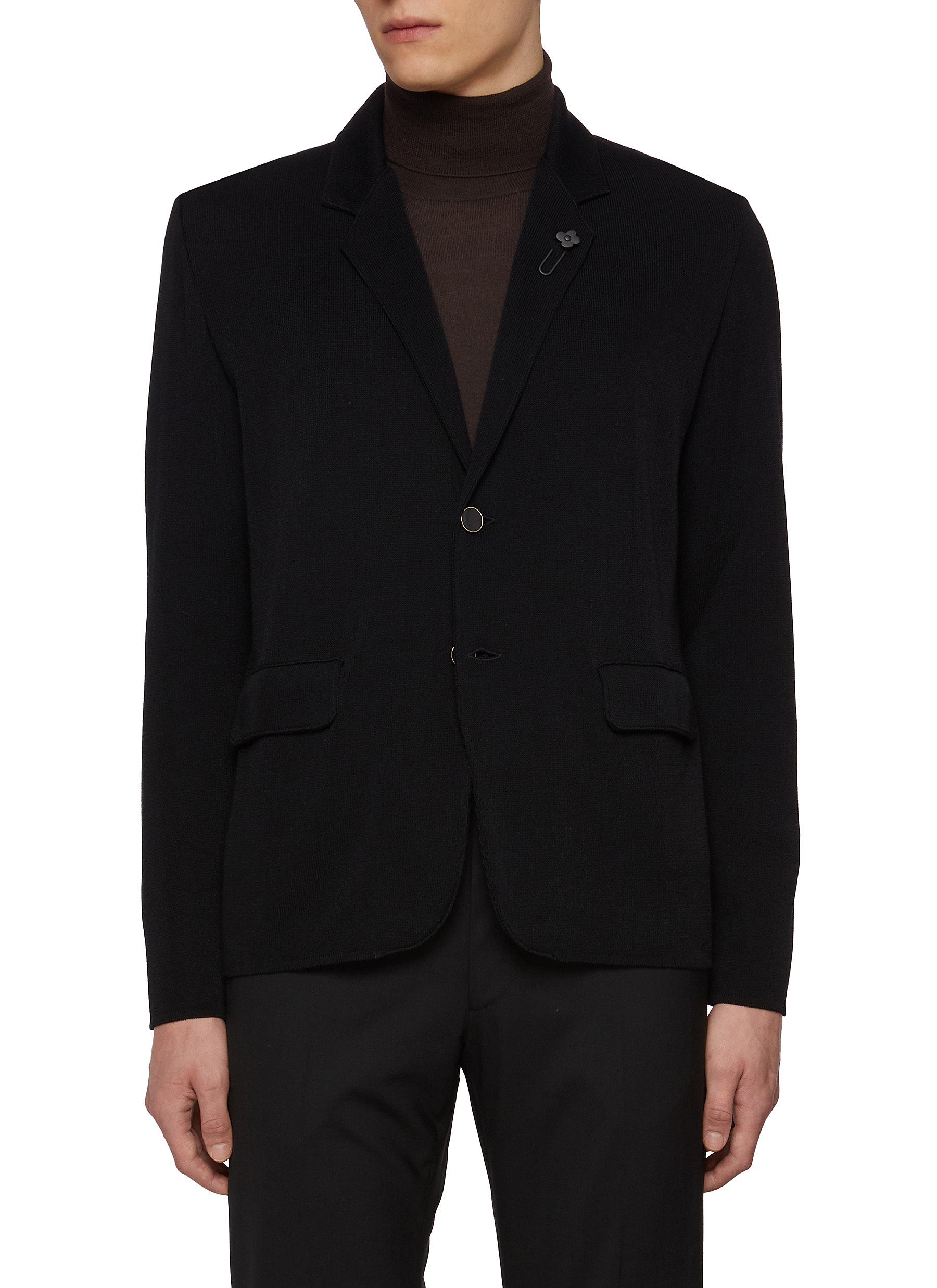 Notch Lapel Single Breasted Knitted Blazer