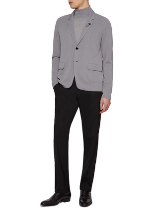 Figure View - Click To Enlarge - LARDINI - Notch Lapel Single Breasted Knitted Blazer